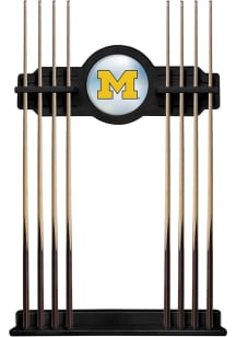 Michigan Wolverines Solid Wood Cue Rack Pool Table