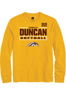 Isabella Duncan Western Michigan Broncos Gold NIL Stacked Box Long Sleeve Player T Shirt