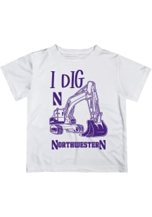 Vive La Fete Northwestern Wildcats Toddler White Excavator Short Sleeve T-Shirt
