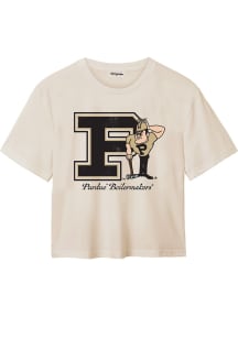 Where I’m From Purdue Boilermakers Womens Ivory P Mascot Short Sleeve T-Shirt