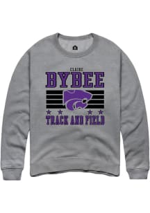 Claire Bybee K-State Wildcats Mens Grey NIL Striped Player Crew