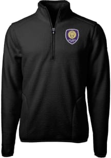 Cutter and Buck Orlando City SC Mens Black Cascade Sherpa Long Sleeve Qtr Zip Pullover