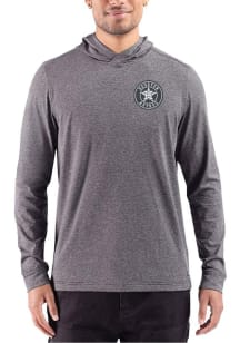 Cutter and Buck Houston Astros Mens Black Heather Mono Adapt Big and Tall Hooded Sweatshirt