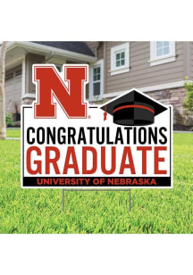 Nebraska Cornhuskers Congratulations Graduate Yard Sign - White