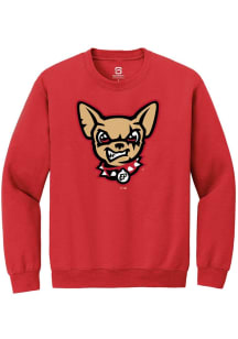 Summit Sportswear El Paso Chihuahuas Mens Red Primary Logo Long Sleeve Crew Sweatshirt