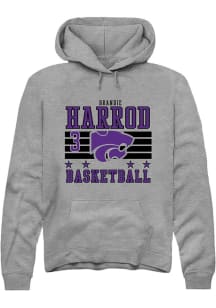Brandie Harrod K-State Wildcats Mens Grey NIL Striped Player Hood
