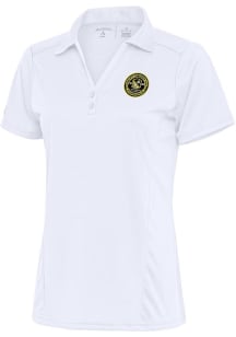 Antigua Pittsburgh Riverhounds SC Womens White Tribute Short Sleeve Polo Shirt
