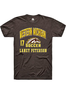 Laney Peterson Western Michigan Broncos Brown NIL Arch Logo Short Sleeve Player T Shirt