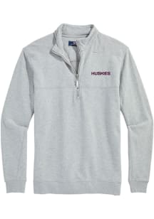 Vineyard Vines UConn Huskies Mens Grey Collegiate Shep Huskies Long Sleeve Qtr Zip Pullover