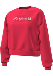 Under Armour Maryland Terrapins Womens Red Essential Crew Sweatshirt