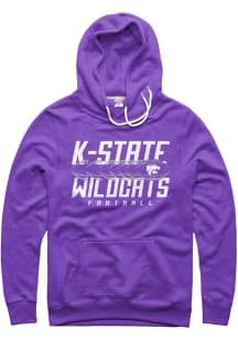 Charlie Hustle K-State Wildcats Mens Purple Football Football Trailing Long Sleeve Hoodie
