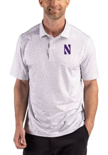Cutter and Buck Northwestern Wildcats Anthracite Pike Fern Big and Tall Polo