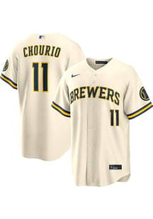 Jackson Chourio Nike Milwaukee Brewers Mens White Home Limited Baseball Jersey