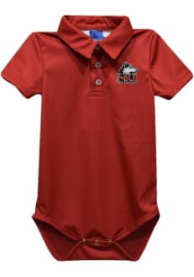 Vive La Fete Northern Illinois Huskies Baby Red Team Short Sleeve One Piece Polo