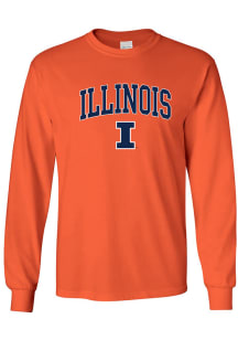 Illinois Fighting Illini Orange Arch Mascot Long Sleeve T Shirt