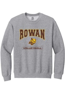 Summit Sportswear Rowan University Mens Grey Volleyball Long Sleeve Crew Sweatshirt