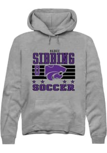 Maddie Sibbing K-State Wildcats Mens Grey NIL Striped Player Hood