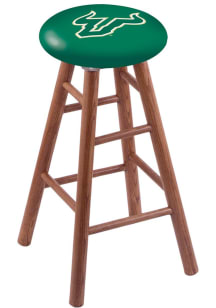 South Florida Bulls Round Cushion Oak Pub Stool - Brown