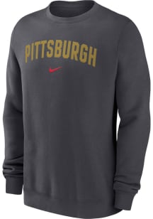 Nike Pittsburgh Pirates Mens Anthracite Fanwear City Connect Long Sleeve Crew Sweatshirt