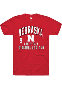Virginia Adriano Nebraska Cornhuskers Red NIL Arch Logo Short Sleeve Player T Shirt