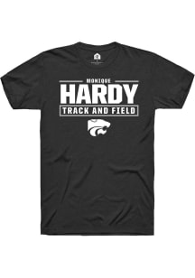 Monique Hardy  K-State Wildcats Black Rally NIL Stacked Box Short Sleeve T Shirt