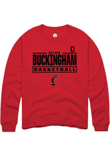 Bryson Buckingham Cincinnati Bearcats Mens Red NIL Stacked Box Player Crew