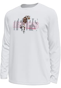 Len Bias Maryland Terrapins White Mens Basketball Len Bias Tech Stretch Long Sleeve Player T Shirt