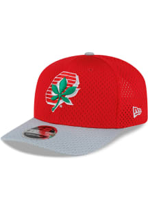 New Era Ohio State Buckeyes Jersey Mesh 9SEVENTY Stretch Snap Adjustable Hat - Red