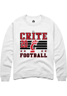 Cj Crite Cincinnati Bearcats Mens White Football NIL Striped Player Crew