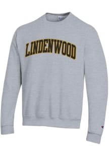 Champion Lindenwood Lions Mens Grey Powerblend Long Sleeve Crew Sweatshirt