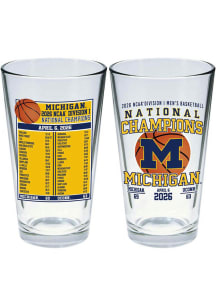 Michigan Wolverines 16oz 2026 MBB Nat Champ Scoreboard Pint Glass - White