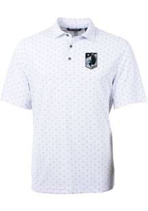 Cutter and Buck Minnesota United FC Mens White Virtue Eco Pique Tile Short Sleeve Polo