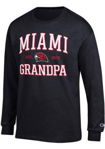 Champion Miami RedHawks Black Est. Date Grandpa Jersey Long Sleeve T Shirt