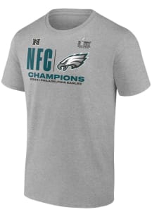 Philadelphia Eagles Grey Heather Hail Mary Conference Champs Short Sleeve T Shirt