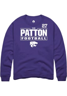 Cub Patton K-State Wildcats Mens Purple Football NIL Stacked Box Player Crew