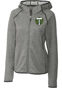 Cutter and Buck Portland Timbers Womens Grey Mainsail Long Sleeve Full Zip Jacket