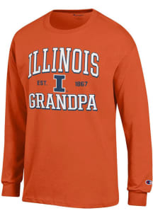 Champion Illinois Fighting Illini Orange Est. Date Grandpa Jersey Long Sleeve T Shirt