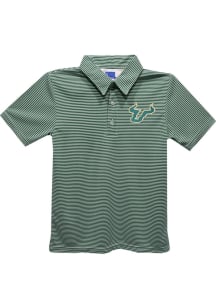 Vive La Fete South Florida Bulls Youth Green Pencil Stripe Short Sleeve Polo Shirt
