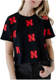 Gameday Social Nebraska Cornhuskers Womens Black Ritter Repeat Short Sleeve T-Shirt