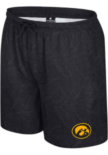 Colosseum Iowa Hawkeyes Mens Black Duncan Camp Swim Trunks