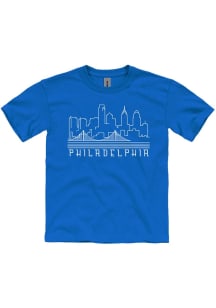 Philadelphia Youth Blue Skyline Short Sleeve Fashion T-Shirt