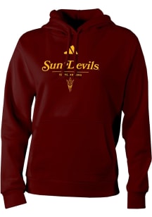 Adidas Arizona State Sun Devils Womens Maroon Heat Seal Fleece Hooded Sweatshirt