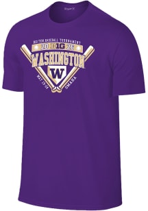 Washington Huskies Purple 2026 Big Ten Baseball Tournament Participant Short Sleeve T Shirt