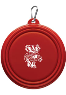 Wisconsin Badgers Collapsible Silicone Dog Pet Bowl Red