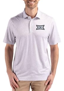Cutter and Buck Big 12 Mens Ash Pike Flora Short Sleeve Polo