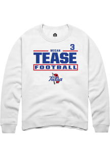 Micah Tease Tulsa Golden Hurricane Mens White Football NIL Stacked Box Player Crew