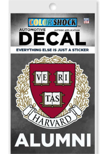 Harvard Crimson Alumni with Adorned Veritas Shield Auto Decal - Crimson