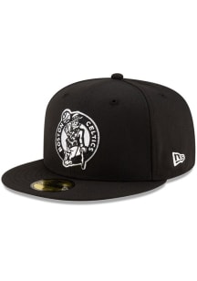 New Era Boston Celtics Mens Black and White Basic 59FIFTY Fitted Hat