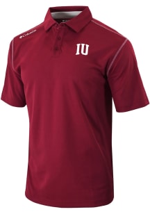 Columbia Indiana Hoosiers Mens Red Heat Seal Omni Wick Shotgun Short Sleeve Polo