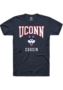 Summit Sportswear UConn Huskies Navy Blue Cousin Short Sleeve T Shirt